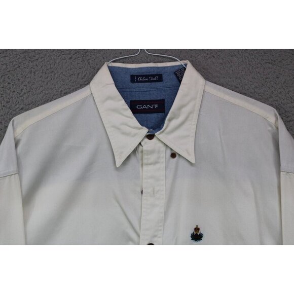 Gant Chelsea Twill Men's Vintage Long Sleeve Button Up Shirt-Size XL-Y2K - Picture 4 of 10